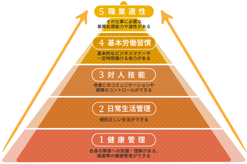 就労移行支援事業所に通うと何が身に付くのか？職業準備性ピラミッドを元に解説します